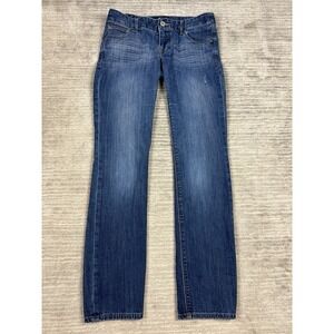 Express Stella Jeans Women 8 Blue Cotton Denim Dark Wash Skinny Low Rise Stretch